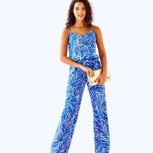Lilly Pulitzer Early Riser Jumpsuit | Blue & White